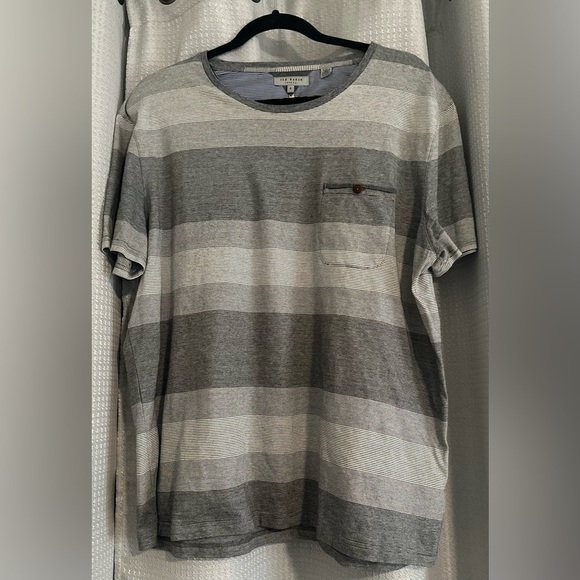 NWOT Men’s Ted Baker London Striped Pocket T Shirt Size 6 US XXL.‎ - Picture 1 of 7